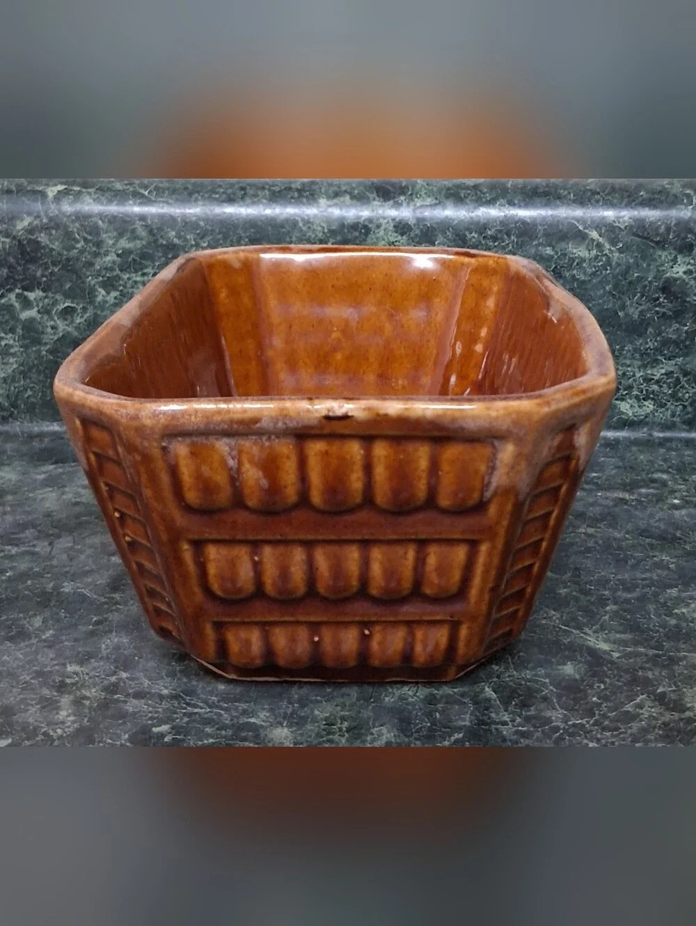 Vintage Brush McCoy USA Brown Drip Glaze Rectangular Window Box Planter C 111-7